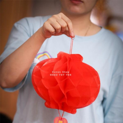 Đèn lồng đỏ trang trí tết 25cm, lồng đèn trang trí