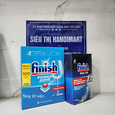 combo viên rửa bát finish 110 viên+muối rửa bát finish 1,5kg dùng cho máy rửa bát