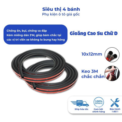 Gioăng D cao su chống ồn ô tô dán viền xe tránh bám bụi, Gioăng chống va đập ô tô gioăng d gioăng b gioăng p
