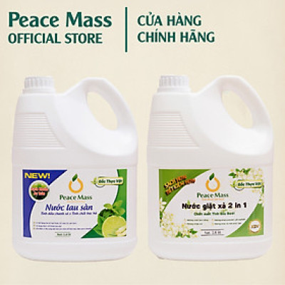 Combo Sản Phẩm Gốc Thực Vật NGB4 Peace Mass Nước Giặt Xả 2 in 1 3.6 l + Nước Lau Sàn TD Chanh Sả -Bạc Hà 3.6l (Thuộc nhóm Sản phẩm Lành tính /  Sinh học)