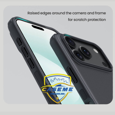 Ốp lưng dành cho iPhone 17 Pro Max Nillkin Super Frosted Shield Pro Matte dạng sần - Hàng chính hãng