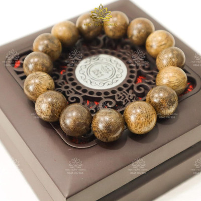 Vòng Tay Trầm Hương Cao Cấp Hạt Tròn Đơn 14mm Trầm Tốc Việt - Trầm Hương Tự Nhiên