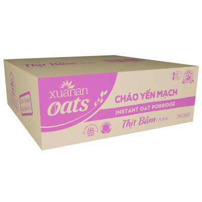 Thùng :30 Gói Cháo Yến Mạch Thịt Bằm 40g Xuân An( Tặng 6 gói cháo gà 40g)
