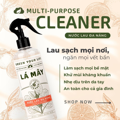 NƯỚC LAU ĐA NĂNG TÍA TÔ & CAM XANH LÁ MÂY 500mL