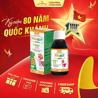 Piracuf Syrup hỗ trợ long đờm, giảm ho, viêm phế quản, viêm họng (120ml) - Nutramed