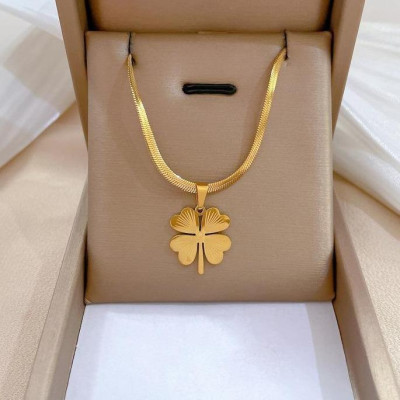 OYJR dây chuyền titan không gỉ cỏ 4 lá vòng cổ không gỉ nữ trang sứ c Jewelry bốn