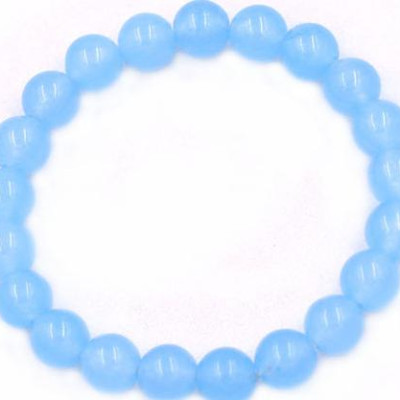 Vòng tay chuỗi hạt thạch anh xanh biển 8 ly 21 hạt - hợp mệnh Mộc, mệnh Thủy