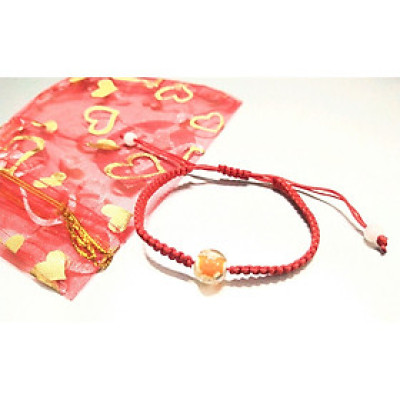 Vòng tay chỉ đỏ may mắn bình an kèm túi đỏ làm quà tặng -hạt ngọc phát quang