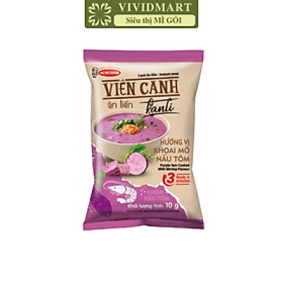 ACECOOK - Canh ăn liền Kanli hương vị Canh khoai mỡ nấu tôm, Viên canh khoai mỡ Kanli, Canh Acecook (10g/gói)