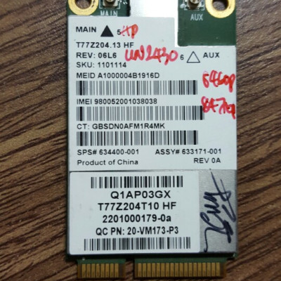 Card WWAN 3G Sierra MC8355 Gobi 3000 - HP UN2430 dùng cho HP 2570p, 8470p,8570p,8570w,8770w - Hàng nhập khẩu