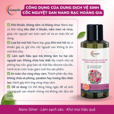 Dung Dịch Vệ Sinh Cốc Nguyệt San Nano Bạc - Làm Sạch, Khử Khuẩn Dịu Nhẹ & An Toàn, Không Kích Ứng