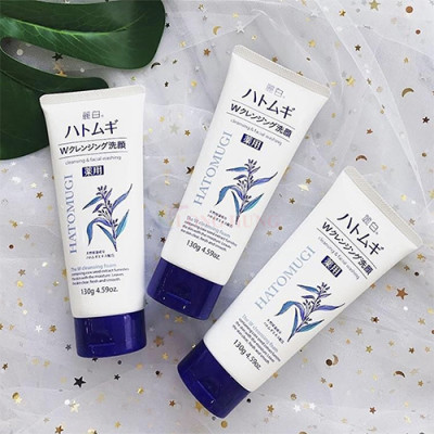 Sữa rửa mặt Kumano Reihaku Hatomugi W Cleansing Foam giúp làm sạch và sáng da (130g) - Hàng chính hãng