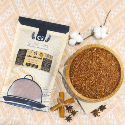 Gạo lứt GUfoods (đỏ / đen tím than) (túi 1kg) - Healthy, Thực dưỡng, Eat clean