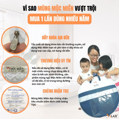 Màn Tròn Cho Giường Lớn /Bigsize - Cao Cấp Mộc Miên ( Hình thật )
