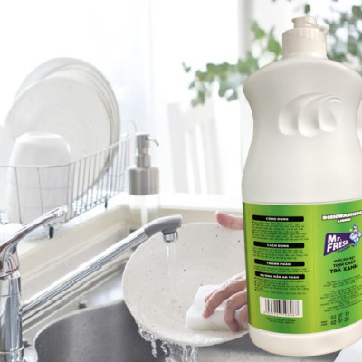 Combo 1 can Nước rửa bát đậm đặc Mr.fresh 4.2 l và 1 chai 800ml hương tra xanh