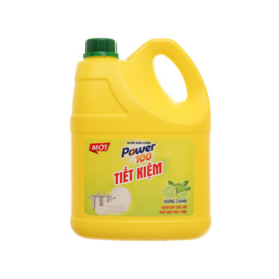 Can Nước Rửa Chén POWER100 Tiết Kiệm Hương Chanh 3.5KG
