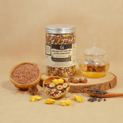 [Vị Cúc Long Nhãn] - Trà Gạo Lứt Đậu Đen GUfoods 500g - Thanh Nhiệt, Mát Gan, Cải Thiện Giấc Ngủ, Tốt Cho Tim Mạch, Giảm Cân, Eatclean, Healthy