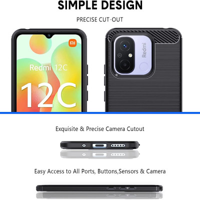 Ốp lưng chống sốc vân kim loại cho Xiaomi Redmi 12C / Poco C55 / Redmi 11A hiệu Likgus (chuẩn quân đội, chống va đập, chống vân tay) - Hàng nhập khẩu