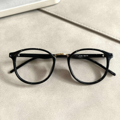 Kính Mắt bầu tròn gọng nhựa dẻo siêu bền, siêu nhẹ màu đen cho nam nữ