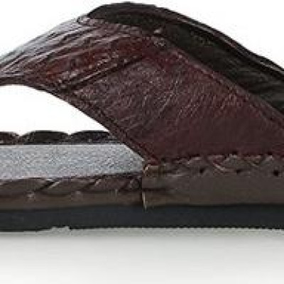 Dép nam da đà điểu Huy Hoàng màu nâu đất HT7418