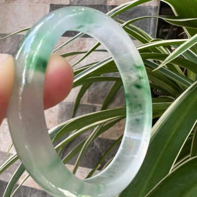 Vòng Tay Nữ Bản Hẹ Đá Mã Não DuLong Trắng Trong Xanh Rong Biển Nhẹ Bóng Đẹp Ni 54mm Cao 12mm Dầy 7mm Món quà tặng Nữ 50kg - 55kg đeo tay xinh rẻ đẹp ý nghĩa ạ