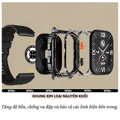 Đồng hồ thông minh smartWatch hiệu WlWU SW05 - Màn hình 2.0 inch HD TF, kháng nước IP68, Đàm thoại bluetooth 5.2,Theo dõi nhịp tim, nồng độ oxy trong máu SpO2, 100+ mặt đồng hồ, nhiều chế độ thể thao - Hàng nhập khẩu