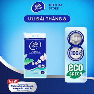 [LỐC 5 GÓI SIZE M] Khăn giấy rút cao cấp Vinda Deluxe 3 lớp 90 tờ size M (5 Gói)