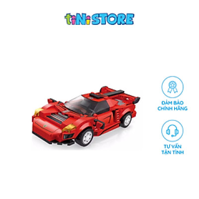 Đồ chơi lắp ráp xe đua màu đỏ 105 mảnh Value Toys