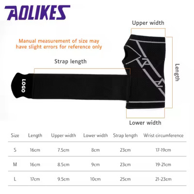 Băng quấn cổ tay AOLIKES A-8201 Bảo vệ và hỗ trợ cổ tay tối ưu - (1 chiếc)