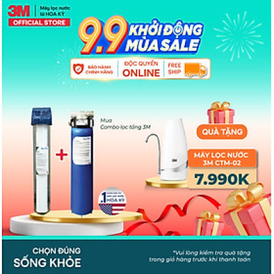 Hệ Thống Lọc Nước Tổng Đầu Nguồn 3M AP904 Kèm Lọc Thô Cao Cấp- Hàng Chính Hãng