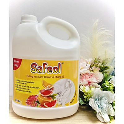 Nước rửa chén đậm đặc Hương hoa cam chanh và Phong lữ  thảo,  Dung tích can 3,8Lít