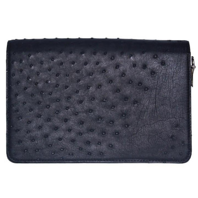 Túi cầm tay nữ Huy Hoàng da đà điểu màu đen HC6451