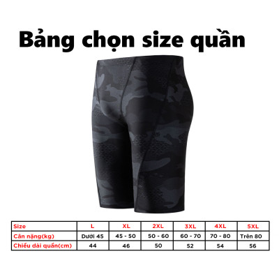 Quần bơi lửng boxer dài cho nam Cleacco màu đen Camo , chất vải  Poly co giãn 4 chiều , thoáng khí , thoát nước nhanh BORO SPORT - Tặng nón bơi vải
