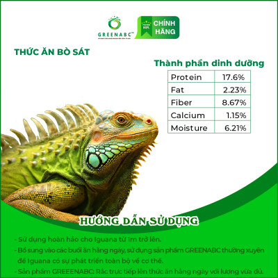 Thức ăn bò sát Iguana Trưởng Thành GREENABC vị bí đỏ dùng cho Rồng Nam Mỹ từ 1m trở lên giúp gai bung, gù cao, dáng đẹp, lên màu tươi –  Hộp 230g