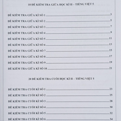 Combo Sách - Đề kiểm tra Tiếng Việt 5 học kì I + II