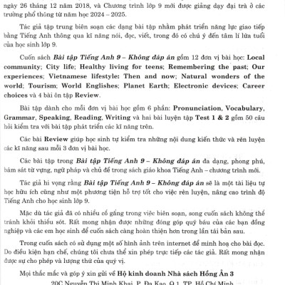 Bài Tập Tiếng Anh 9 - Không Đáp Án (Dùng Kèm SGK Kết Nối Tri Thức Với Cuộc Sống) (HA)