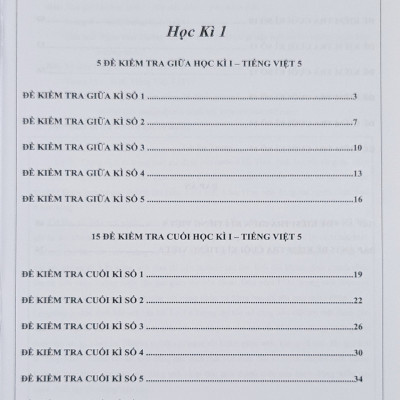 Combo Sách - Đề kiểm tra Tiếng Việt 5 học kì I + II