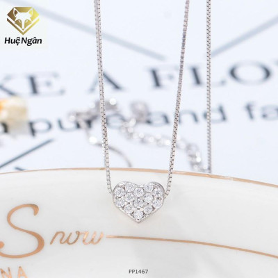 Dây chuyền bạc 925 Huệ Ngân - Tim xinh đính đá PP1467 P2