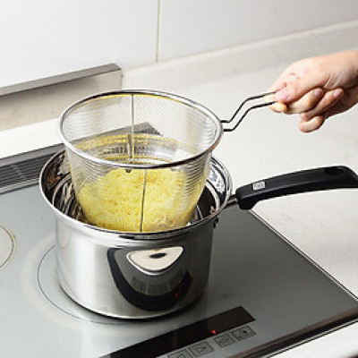 Vợt trụng nhúng mì, hủ tiếu bằng inox Pearl Metal - Hàng nội địa Nhật Bản, nhập khẩu chính hãng