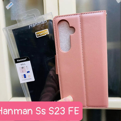 Bao da dạng ví cho SamSung Galaxy S23 FE hiệu Hanman có ngăn đựng thẻ và tiền - Hàng chính hãng