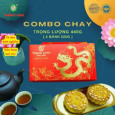 Hộp bánh trung thu 2 bánh chay 220g - Combo chay 2 - Thành Long (440g) - VIỆT NAM