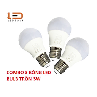 COMBO 3 Bóng đèn LED bulb tròn LEDGOES 3W