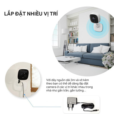 Camera Wifi Trong nhà Tp-Link Tapo C110 / C100 - Đàm thoại 2 chiều, Có loa báo động, Hồng ngoại ban đêm - HÀNG CHÍNH HÃNG