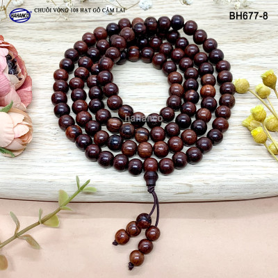 Chuỗi Tràng 108 hạt gỗ Cẩm Lai - bền/bóng/đẹp - An Yên - Thịnh Vượng (BH677) Mang lại may mắn, tài lộc cho người sở hữu