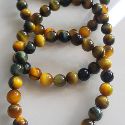 Vòng tay phong thủy may mắn Nữ đá mắt hổ tự nhiên vàng xanh đều mới bóng mượt đẹp Size hạt 8mm Nữ đeo Công dụng vòng đá mắt hổ đá thiên nhiên tốt cho sức khỏe, đem đến may mắn,xoa dịu tâm trí công việc hanh thông ạ