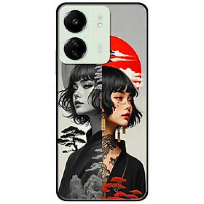 Ốp lưng Redmi 9T - 13C - 13 4G - Redmi Note 13 4G - Note 13 Pro 4G - Note 13 Pro 5G - Cô Gái Xám Đỏ - Hàng Chính Hãng