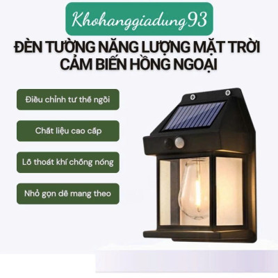 Bộ 2 Đèn Trang Trí Cổng Năng Lượng Mặt Trời – Gắn Cột, Gắn Tường Tự Động Bật Tắt Loại Tốt