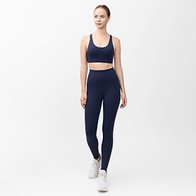 Set Đồ Tập Yoga Gym Hibi Sports H148 Áo Bra 4 Dây Thun Ngang, Kèm Mút Ngực