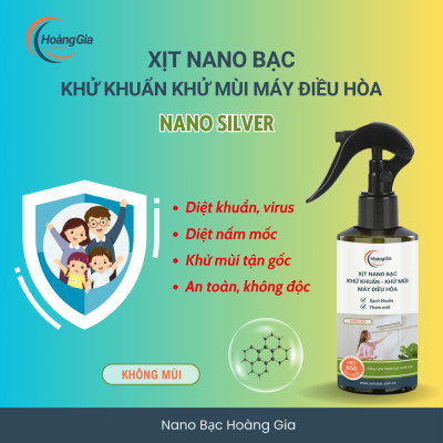 Dung Dịch Xịt Khử Mùi Khử Khuẩn Điều Hòa Máy Lạnh Nano Bạc Hoàng Gia 200ml - An Toàn & Hiệu Quả