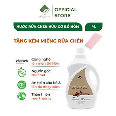 Nước rửa chén hữu cơ Bồ hòn Ecocare tinh dầu Quế 4000ml